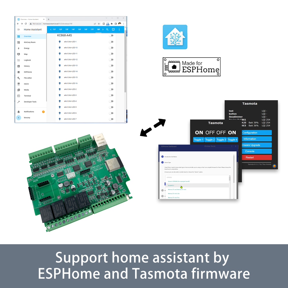 KC868-A4S ESP32 ESPhome Tasmot - đánh giá và giá Home Automation With Arduino