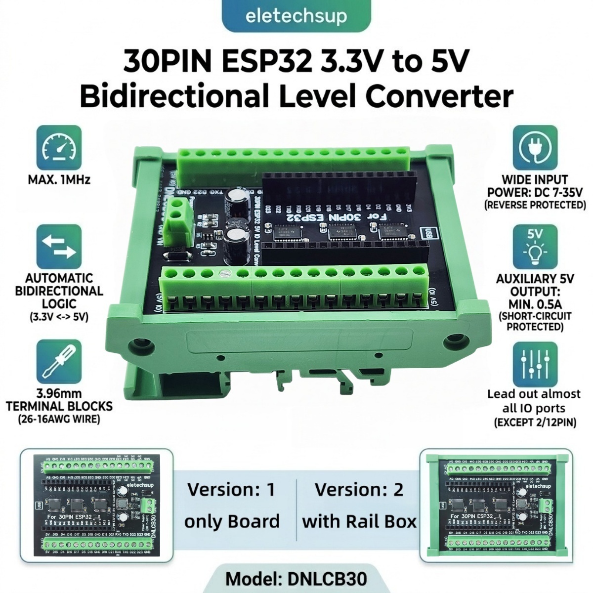 ESP32 30P DIN Rail Adapter, 3. - đánh giá và giá Level Shifter 3.3V