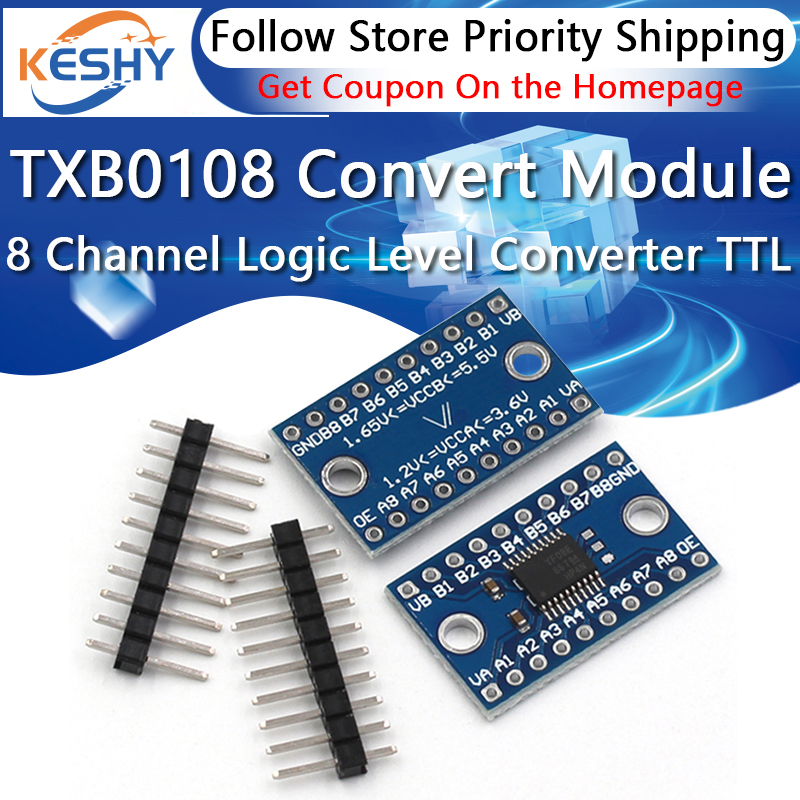 3.3V 5V TXS0108E 8 Channel Log - đánh giá và giá Level Shifter 3.3V
