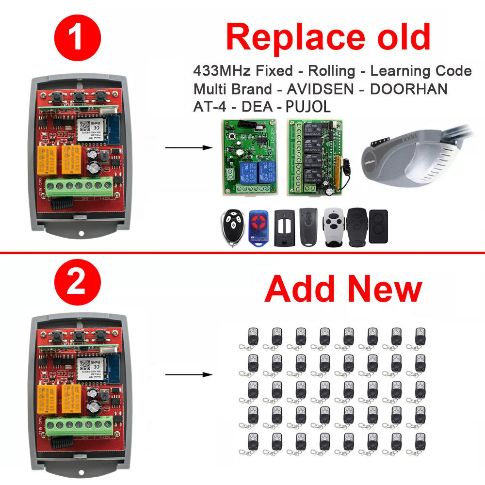 Tuya Auto Gate Control Opener  - đánh giá và giá 433Mhz Receiver Module