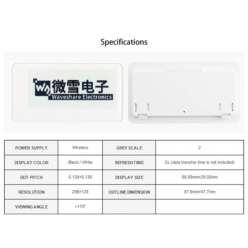 Waveshare 2.9 Inch Wireless NF - đánh giá và giá Display Epaper 2.9